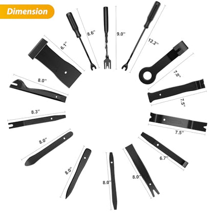 GOOACC 88Pcs Trim Removal Tool Auto Push Pin Bumper Retainer Clip Set - color: 88Pcs Clips Removal Kit Black