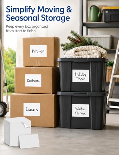 6x4 Removable Labels for Storage Bins, 100-Pack Blank Stickers
