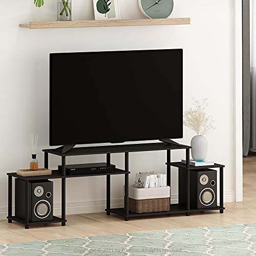 Furinno Turn-N-Tube Handel Stand for TV up to 55 Inch, Espresso - color: Espresso/Black, style: 72 Inch