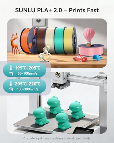 SUNLU PLA+ 2.0 Filament 1.75mm, 1KG Spool Bundle, 3D Printer Filament - color: Pla Bundle-1kgx4-2230179