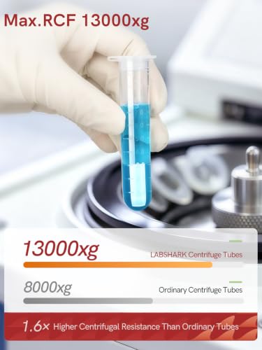 10ml Microcentrifuge Tubes 100PCS with Attached Lid Max.RCF 13000xg for Lab - size: 10ml