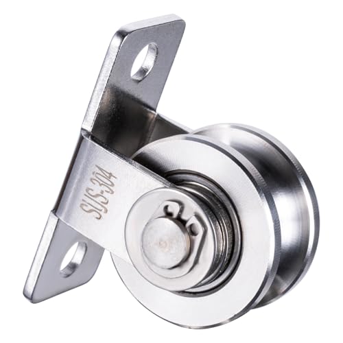 Cable Pulley 30mm Wheel Wall Mount, Bearings Inside, Stainless Steel Rope Pulley for Pulley System, Sliding Gate 1Pack - style: Pulley-30mm