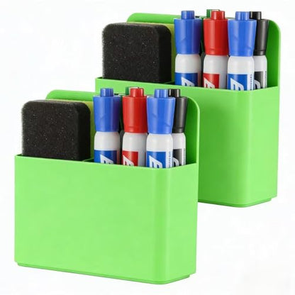 Camelmother 2Pcs Magnetic Dry Erase Marker Holder For Whiteboard Fridge - color: Green