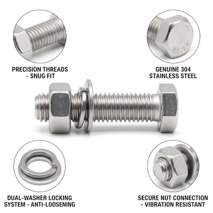 480Pcs Metric M6 M8 M10 Hex Bolts Nuts Washers Assortment Kit