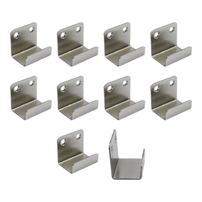 Coshar 10Pcs Stainless Steel Hanger Bracket for Tile Billboard - size: 25mm Inner Width(Silver)