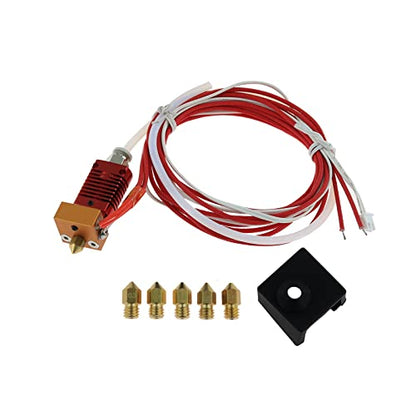Upgrade Ender 3 Hotend Assembled MK8 Extruder Hotend Kit with 1X Silicone Cover,5X 0.4mm Nozzles for Ender 3 Ender-3 V2 Ender 3 Pro Ender 3S 3D Printer Parts - style: 24V For Ender 3