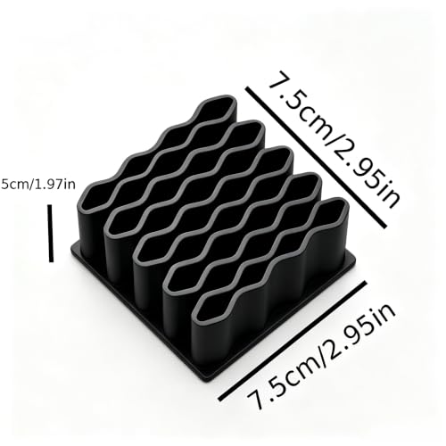 1PCS 32-Slot Tube Organizer Rack, Tiered Desktop Storage Box with Label Sections, Multi-Layer Vertical Space-Saving Stand for Cosmetics, Crafts & Small Items (Black) - color: Black
