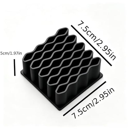 1PCS 32-Slot Tube Organizer Rack, Tiered Desktop Storage Box with Label Sections, Multi-Layer Vertical Space-Saving Stand for Cosmetics, Crafts & Small Items (Black) - color: Black