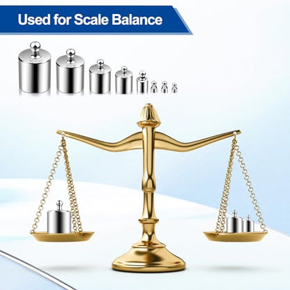 UCEC Calibration Weights for Digital Scale, 10mg - 100g Gram Weights Kit, Precision Stainless Steel Balance Scale Calibration Weight Set with Tweezers for Lab Educational Science (Pack of 2) - size: 211.1g Set (Pack of 2)