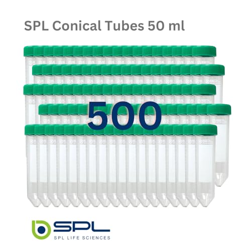 SPL 50ml Conical Centrifuge Tube Polypropylene Screw Cap, Sterile Non - pyrogenic, Non - cytotoxic, DNase/RNase - Free, Resealable Bags (500 Tubes) - size: 500 Tubes