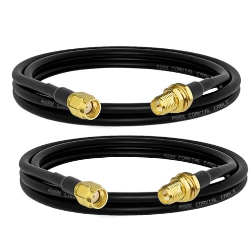 RP-SMA Male to RP-SMA Female Cable 3ft, Superbat Low Loss RG8x WiFi Antenna Extension Coax Cable for WiFi LAN Router Wireless Network Card Adapter 2-Pack - color: 3ft rpsma cable