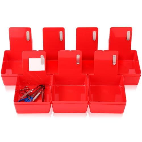 Tioncy 14 Pack Dental Lab Pans, Medium with Steel Clip, Red - color: Red