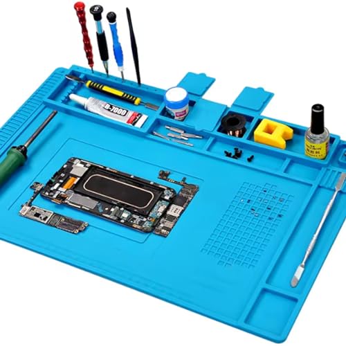 Silicone Soldering Mat Insulation Large Silicone Repair Pad for Soldering, Cell Phone and Laptop Repairing, BGA Soldering Gun Iron Workbench Protection - Heat Resistant up to 932°F