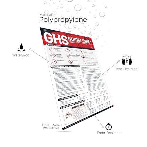 OSHA GHS Pictogram Guidelines Poster, 18 x 24 inches Safety Data Sheet Poster for Industrial Workplaces, GHS Safety Poster for Hazard Communication Standard with GHS pictograms - style: GHS Guidelines