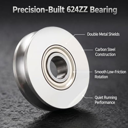 20pcs V Deep Groove Ball Bearings Pulley, Mini Bearings Deep V Groove Guide Pulley Rail Ball Bearings Wheel for Micro Pulley Systems,4x13x6mm