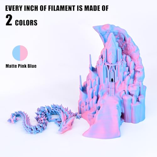 OVV3D PLA Filament 1.75mm, Matte Macaron PLA 3D Printer Filament，Dual Color PLA Sky Blue and Pink, +/-0.02mm 1kg - color: Dual-color Matte Sky Blue+ Pink