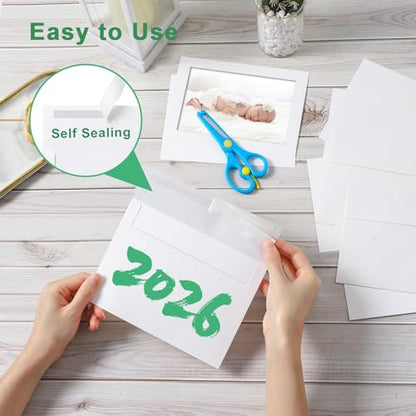 Silunkia 60 Packs White Photo Frame Cards and Envelopes for 4 x 6 Picture - color: White, size: 4x6