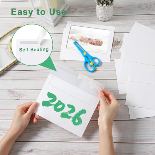 Silunkia 60 Packs White Photo Frame Cards with Envelopes for 5 x 7 Picture - color: White, size: 5x7