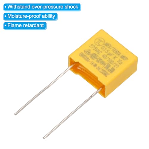 PATIKIL Safety Capacitors 12Pack 0.15uF AC 275V 10mm Pin Pitch 13x12x6mm - size: 10mm Pin Pitch, style: 0.15uF