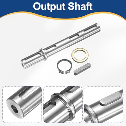 uxcell Output Double Shaft, 18mm Diameter, 164mm Length, Low Noise Alloy Steel Output Shaft with Gaskets S Ring Corner Pin for NMRV040 Worm Reducer - size: Double Shaft, style: 18mm Shaft, 164mm Length