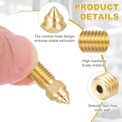 uxcell 10 Pcs 0.4mm Brass Nozzles M6 Thread for K1 3D Printers - size: 0.4mm
