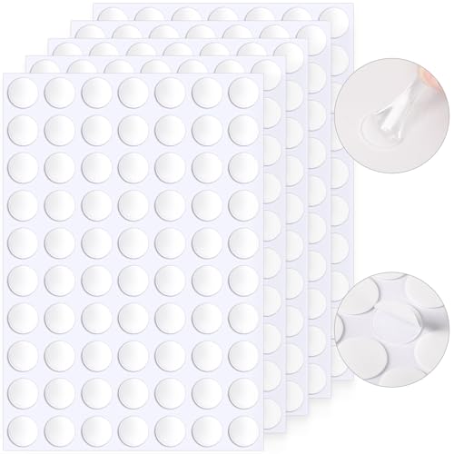 JUNEBRUSHS 350 Pieces Double Sided Sticky Dots, Sticky Tack for Wall Hanging Removable Poster Putty Clear Round Putty No Trace Adhesive Sticky Putty for Balloon Craft DIY Art Office Supplies (20 mm) - size: 20mm