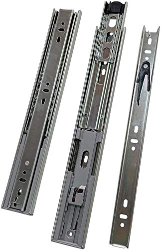 12 Inch Heavy Duty Drawer Slides - Soft Close Side Mount Drawer Glides - Full Extension 3 Section Ball Bearing - Zinc Plated Rust Proof Hardware - Black (Box of 15) - size: 12 inches - Box of 15