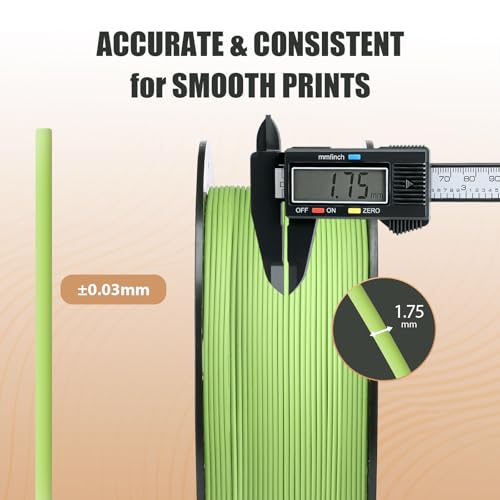 ERYONE Matte PLA Basic 3D Printer Filament 1.75 +/- 0.03mm, Matte Filament 1KG(2.2LBS) Spool, Moss Green - color: Lite Matte Moss Green