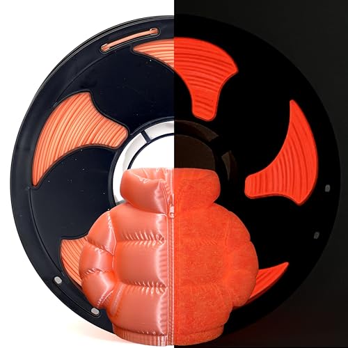Silk Glow in Dark Sweet Orange PLA 1.75mm 1kg Luminous 3D Filament FDM AMS - color: D_pla-30 Pearl Glow Sweet Orange
