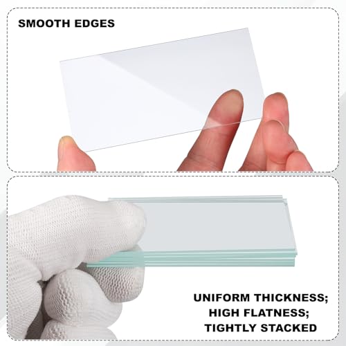 PATIKIL 50x80mm Glass Streak Plate, 6pcs Lab Glass Slides Microscope Glass Slides Optical Optically Clear Glass Slides Smooth Edges High Transparency Transparent Uniform Thickness - size: 50x80mm