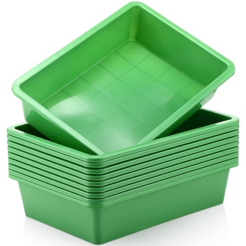 Hoteam 10 Pack Flat Bins Paper Trays,Green,13.78 X 9.84 X 3.15 Inch - color: Green, size: 13.78 x 9.84 x 3.15 Inch