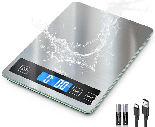 Food Scale, 33lb Kitchen Scale with 1g Precision, USB-C Rechargeable - color: Rechargeable-Black