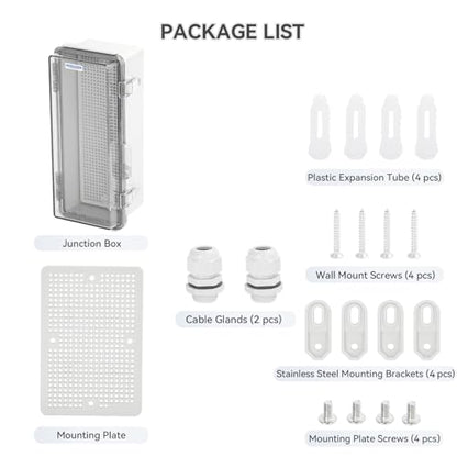 Mollom Transparent Cover Outdoor Junction Box (10.2x4.3x3.9In) - size: 10.2x4.3x3.9"