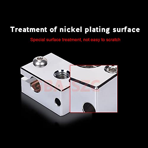 PT100 V6 Plated Copper Heater Block 1PC with Silicone Sock for Titan Aero Extruder,V6 Hotend,V6 heatbreak,Prusa i3 MK3/MK3S hotend.(1 PC) - color: Heatblock-V6 1PC