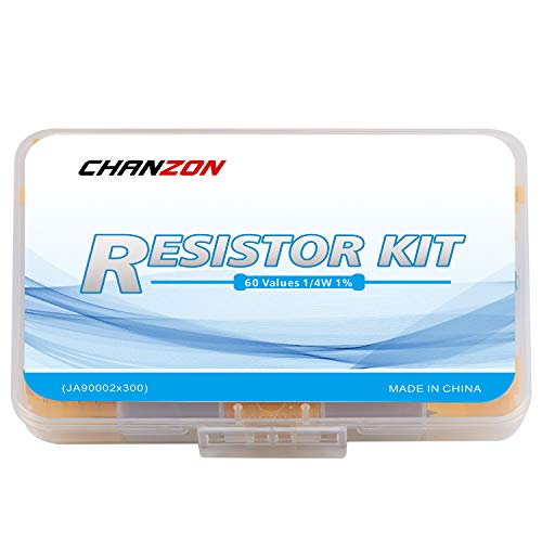 Chanzon 60 Values 1/4W Metal Film Fixed Resistor Kit 300pcs 1R-4.7M ohm - size: 1) 1/4W Kit