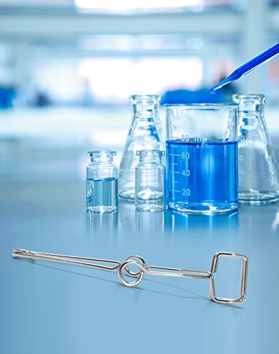 QWORK Lab Test Tube Clamp, 10 Pcs Chrome-Plated Spring Test Tube Clip with Finger Grip, 14.5cm(5-11/16in) Experiment Testing Holder Tool
