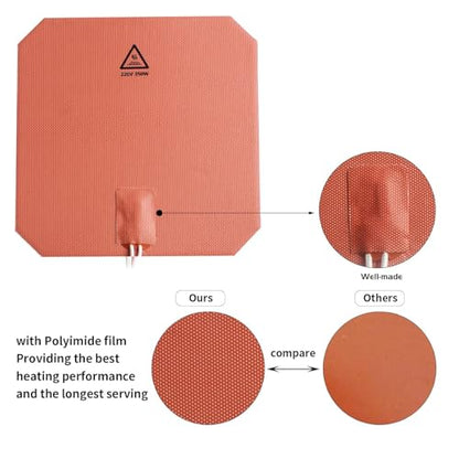 FYSETC Silicone Heating Pad for Anycubic-i3 Mega - 220V 350W Bed Plate 218x218mm: Heater Mat Built-in NTC100K Thermistor Compatible with 3D Printer Mega S/Pro A8 A6 Aluminum Platform