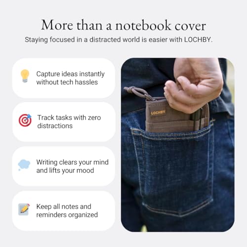 LOCHBY® Pocket Journal | Tomoe River 3.5" x 5.5" Notebook | Waxed Canvas | Ideal for Travelers & Daily Use, Fits Field Notes, Moleskine Cahier - color: Brown, size: Pocket-size Zipper