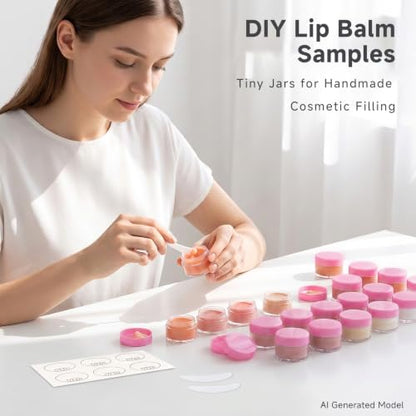 5 Gram Sample Containers with Lids, Small Travel Size Containers - color: Pink