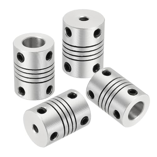 uxcell 4Pcs Flexible Couplings 3.17mm to 8mm Aluminum Alloy Joint Connector - size: 3.17mm to 8mm, style: D15 x L20mm