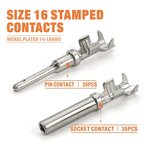 IWISS Deutsch 4 Pin Way DT Connector Kit, Size 16 Stamped Contacts 14-18AWG, Automotive Electrical Connectors, 96 Pieces - size: 4PIN(8 Pair)