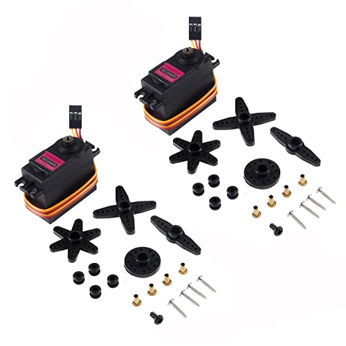 2pcs MG996R Servo Motor Control 180 Angle Metal Gear Servo Digital High Speed Torque Servo Motor for Smart Car Robot Boat RC Helicopter - size: MG996