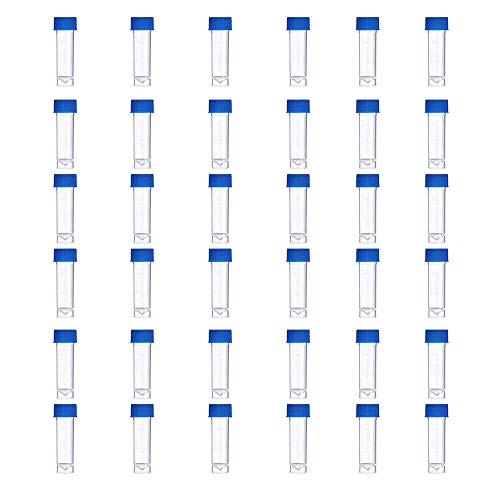 36PCS Cryo Tubes 5ml, Plastic Small vials with Screw caps Sample Tubes,PP Material ，with Silica Gel Gasket，Free from DNase, RNase, Human DNA - size: 5ml 36PCS