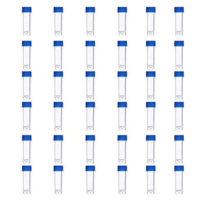 36PCS Cryo Tubes 5ml, Plastic Small vials with Screw caps Sample Tubes,PP Material ，with Silica Gel Gasket，Free from DNase, RNase, Human DNA - size: 5ml 36PCS