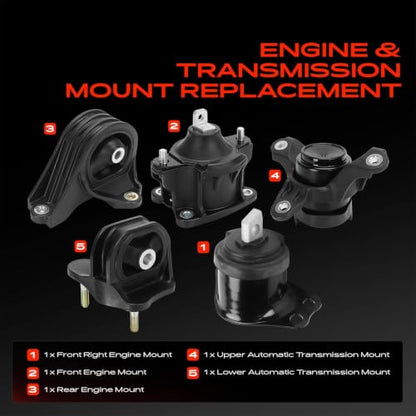 A-Premium Engine Motor Mount and Transmission Mount Kit, Set of 5