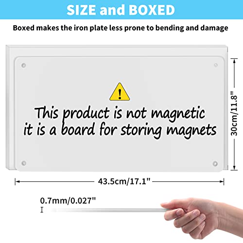 17.7" x 11.8" White Metal Magnetic Board - Magnet Bulletin Board to Display Magnetic Letters Numbers Animal, Poetry, Spice Jars, Notes, Photos, Suitable for Wall, Refrigerator, Cubicle, Cabinet - color: White, size: 1 Pack(17.7 × 11.8 inches)