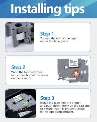 5X Weemay 6mm Laminated White Label Tape TZe-211 TZ 211
