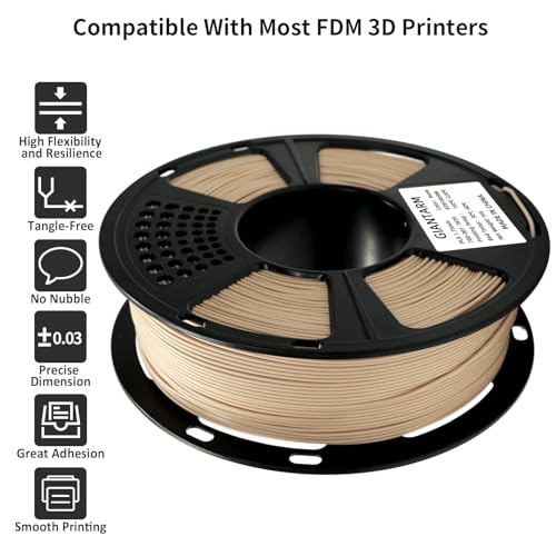 GIANTARM PLA Filament,3D Printer Filament 1.75mm,Neatly Wound Bone White 3D Printing Filament for Most FDM 3D Printers,Dimensional Accuracy +/- 0.02mm,1kg Spool (2.2lbs) - color: Bone White, size: 1kg