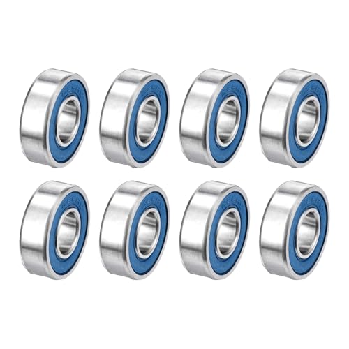 uxcell 8 Pcs 698-2RS Micro Bearings, 8x19x6mm Chrome Steel, ABEC7 - size: 698-2RS