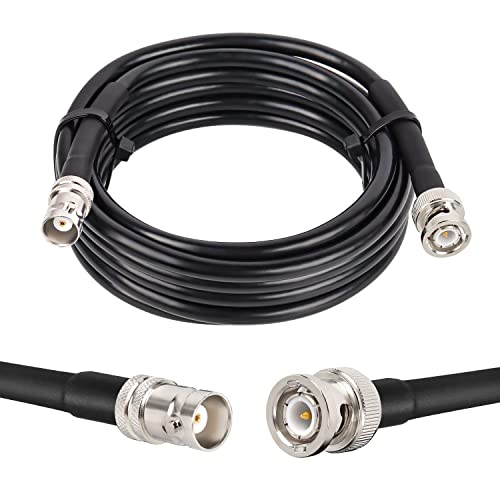 MOOKEERF BNC Male to BNC Female Coaxial Cable 50 ohm RG8X Coax Ultra Low Loss for Antenna, RF Radio, Modem, Oscilloscope, Spectrum, Analyzer, Signal Generator (15FT) - size: 15FT